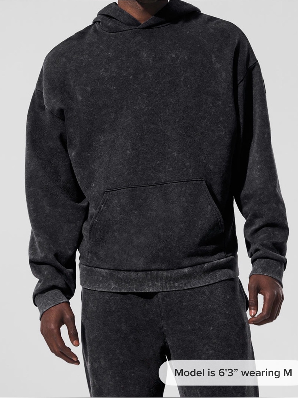 ALO Yoga Washed Black Pullover Hoodie